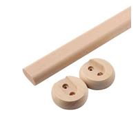 Peakjune Barre de penderie ovale en bois avec embouts pour penderie, barre de suspension robuste pour penderie, barre de cintre durable, idéale pour le rangement de garde-robe
