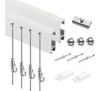 Peakjune Cimaise Murale,Rail De Suspension pour Tableaux,SystèMe D'Accrochage De Cimaise,Capacité De Charge éLevéE,Convient Aux Salons,Couloirs,Galeries,Chambres Et Bureaux