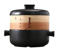 Peakjune Cocotte en Terre Cuite,Donabe Japonais en Céramique,Marmites à Riz en Argile Résistante à La Chaleur Ustensile,Cocotte avec Panier Vapeur,pour ragoût de Soupe,Riz au Poulet braisé