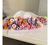 Peakjune Couverture TricotéE en Forme De Bouquet,Couverture Crochet Main pour Bouquet,Couverture à Fleurs CrochetéEs pour Canapé,Tissage Serré,Convient pour FêTe MèRes