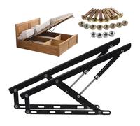 Peakjune MéCanisme De Levage Lit Double Coffre,1 Paire De VéRins De Lit Robustes,RéSistant à La Rouille Et à La Flexion,Forte Capacité De Charge,pour Lit Canapé-Lit Meubles