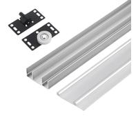 Peakjune rail et porte coulissante, kit quincaillerie porte coulissante, rail pour placard double, alliage d'aluminium