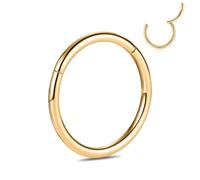 PEAKLINK Anneaux de nez G23 en titane pour septum, piercing sans couture, bijoux de piercing conque, cartilage, hélix, tragus, lobe de lèvre, Titane, Pas de gemme