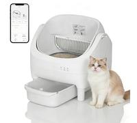 PeakPursuit Litière pour Chat autonettoyante, boîte à litière Automatique à Couvercle Ouvert avec contrôle par Application, élimination des déchets sans Odeur, Comprend des Sacs Poubelle, Grande