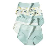 PEAKSEE sous Vetements feminins 4pcs Ensemble Cotton Femme's High Waist Body Shaper Souswear Plus Taille M-5xl sous-Pants Doux Slimage Féminin Briefs-Style 1643-4xl (80-90kg)