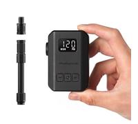 Peakspeak Mini Pompe à vélo AS260PRO, Pompe à vélo avec manomètre et Auto-Stop, Rechargeable USB-C, gonflage précision valves Presta/Schrader, vélo Route, VTT et Moto