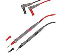 PeakTech 1 paire de cordons de mesure flexibles pour multimètres 120 cm, cordons de test 4mm, 1000 V AC/DC ; 10A ; CAT III/IV, 1 pièce, TKS-8, rouge, gris