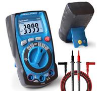 PeakTech 1021 - CAT III 600V True RMS Multimètre Numérique avec Affichage 4000 Points - Compteur Professionnel pour Électriciens avec Gamme Automatique 400µA/mA, Ohm, Cap, Hz & Testeur de continuité