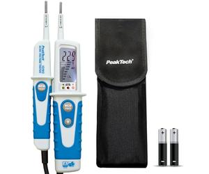 PeakTech 1090 - Testeur de Tension AC/DC 2 Pôles, Affichage LCD, Résistant à la Poussière et aux Éclaboussures (IP64), Test FI, Testeur de Continuité, Indicateur de Polarité, Voltmètre 6V - 690V