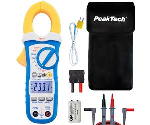 PeakTech 1650 - Pinces Ampèremétriques avec True RMS AC/DC 400A, 4000 counts, Multimètre Numérique, Voltmètre sans Contact, Ampèremètre, Testeur de Continuité - Max. 600 V