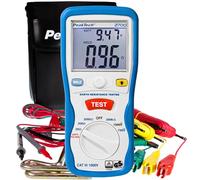 PeakTech 2700 - Mesureurs de la Résistance de Terre Numérique avec Double Affichage LCD Éclairé et 2 Tiges de Terre, AC/DC, TÜV/GS, Data-Hold, Arrêt Automatique - CAT III 1000 V
