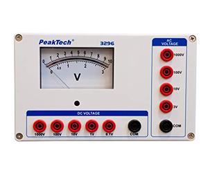PeakTech 3296 - Voltmètre analogique ~ 1000V AC/DC, construction robuste, Convient pour une utilisation quotidienne lors de travaux de contrôle et de mesure