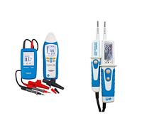 PeakTech 3435 - Détecteur de Câbles avec Émetteur et Récepteur, Voltmètre, Détecte les Courts-Circuits & 1090 - Testeur de Tension AC/DC 2 Pôles, Affichage LCD, Voltmètre 6V - 690V