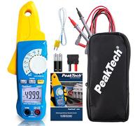 PeakTech 4350 - Pince Ampèremétrique True RMS 80A AC/DC, Multimètre Numérique, Pince de courant, Autorange, 4000 counts, Voltmètre Sans Contact, Ampèremètre, Testeur de Continuité - Max 600V