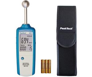 PeakTech 5201 - Humidimètre, Hygromètre pour Bâtiment, Indicateur d'Humidité en Bois, Mur, Plâtre, Gypse, Maçonnerie, Mesure d'Humidité - Profondeur de Mesure : 20 - 40 mm