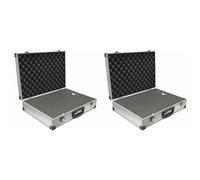 PeakTech 7265 - Mallette Universelle pour Instruments de Mesure, Mallette Robuste en Aluminium, Compartiment à Outils, Cube en Mousse, Rembourrage en Mousse, XL - 390 x 280 x 100 mm (Lot de 2)
