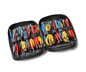 PeakTech 8202-24 pièces de câbles de mesure 25 cm à 200 cm, câbles de test multimètre, câbles de laboratoire, câbles de mesure avec fiches banane 4 mm, empilables, en 4 couleurs