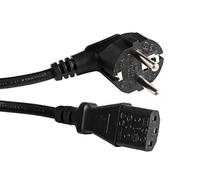 PeakTech Câble secteur - Câble pour appareils froids avec contact de protection coudé sur prise pour appareils froids C13 - longueur 1,5 m - 2m - 250 V AC - VDE/ÖVE, PC