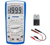 PeakTech Capacimètre numérique 20MF / Résistivimètre 2000 Mohm/Test de continuité/DIODEN Test/Transistor Test Hfe, 1 pièce, P 3705, bleu et blanc