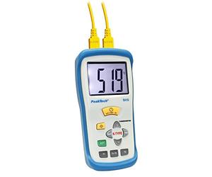 PeakTech P 5115 2 canaux Thermomètre numérique avec grand écran professionnelle pour 50 + 1300 °C avec affichage 3 1/2 chiffres de type K Sonde/éléments thermique pour gradc/gradf