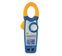 PeakTech Pince ampèremétrique PeakTech True RMS 1000A AC DC et multimètre numérique 4000 Counts avec testeur de continuité - CAT III 600V, 1 pièce, P 1640, bleu, jaune, blanc