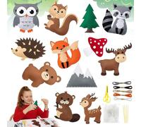PEAKTOP 12 PièCes Kit De Couture Pour Enfants, Kits Couture En Feutre Animal, Kit De Couture En Feutre Animal Pour DéButants GarçOns Filles DéCorations Couture CréAtive Diy Faites Main