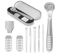 PEAKTOP RâPe à Pied PéDicure, Rape Pieds Professionnel, Scalpel Pedicure | 17 Pièce Acier Inoxydable Gratte Pied Peau Morte, Enlever Peau Morte Pied Avec 10 Lames (Argent)