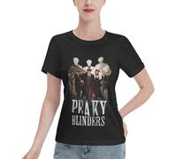 Peaky Movie T-Shirt Femme TV Blinder Film Lady Shirt - 100% Coton Classique Col Rond Manches Courtes Tee - Vintage TV Series Merchandising - Casual Fashion Top pour Femme, In-3, XL