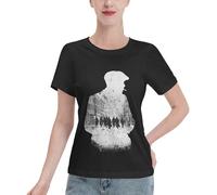 Peaky Movie T-Shirt Femme TV Blinder Film Lady Shirt - 100% Coton Classique Col Rond Manches Courtes Tee - Vintage TV Series Merchandising - Casual Fashion Top pour Femme, In-17, M