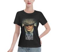 Peaky Movie T-Shirt Femme TV Blinder Film Lady Shirt - 100% Coton Classique Col Rond Manches Courtes Tee - Vintage TV Series Merchandising - Casual Fashion Top pour Femme, In-2, M