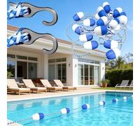 Pealihuy Bouée de Piscine réglable avec Corde Flottante de sécurité et 2 Crochets en Acier Inoxydable pré-assemblés, pour séparer Les Profondeurs et créer Une Ligne de flottaison de 4,57 m (15 Pieds)