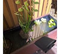 Pealihuy Revêtement de Bassin en PEHD, matériau Souple et Durable, sous-Couche Facile à découper for Poissons ou carpes koï, Cascades, fontaines, Jardins Aquatiques, Noir(3x8m)