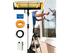 pealiritansemen Brosse De Nettoyage Électrique pour Panneaux Solaires, 380 TR/Min, Brosse Rotative De 60 cm avec Manche Télescopique en Fibre De Carbone Alimenté en Eau, Détachable Corded-10m