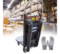 pealiritansemen Diable Monte-Escalier Électrique À Chenilles, Charge Maximale De 260 KG, Batterie Amovible De 12 Ah, Autonomie De 1800 Pas, pour Le Déménagement Familial, avec Corde D'arrimage