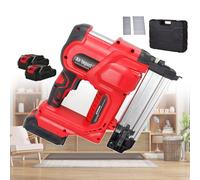 pealiritansemen Machine À Clouer Électrique, Cloueuse sans Fil, Agrafeuse Électrique avec 200 Agrafes De 32 Mm Et 200 Clous Droits De 50 Mm, Supporte Un Coup Unique/Un Coup Continu Red