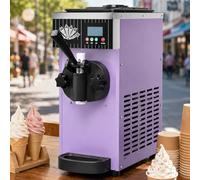 pealiritansemen Machine à Glace Italienne 450W,Machine à Crème Glacée de Comptoir avec Écran LCD,Pré-Refroidissement,Nettoyage Auto,Bac 2,5L,Machine à Glace Soft Mono-Parfum pour Café Violet