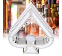 pealiritansemen Présentoir À Bouteilles De Vin LED, As De Pique, Rechargeable, Acrylique Et Acier Inoxydable, Lumière Jaune Chaude, Couleur Unique, pour Bar, Hôtel, Discothèque, Fête Privée