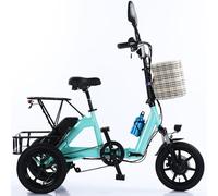 pealiritansemen Tricycle Électrique pour Adultes, Vélo Électrique Pliable De 14 Pouces avec Batterie 10,4 Ah, Autonomie Maximale 40 km, Freins À Disque 160 °, Écran LCD, Charge Maximale 180 kg Blue