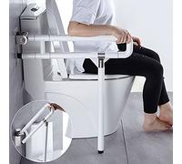 PEALOV Barre D'appui WC Handicapé Pliante, Avec Jambes et Anneau Lumineux, Rotation 180° Horizontale ou 90° Verticale