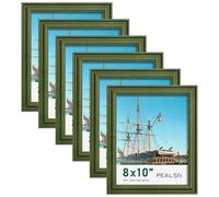 PEALSN Lot de 6 cadres photo de 20,3 x 25,4 cm - Affichage photo de 12,7 x 17,8 cm avec passe-partout ou 20,3 x 25,4 cm sans passe-partout - Cadre photo pour montage mural ou pose sur table, grain de