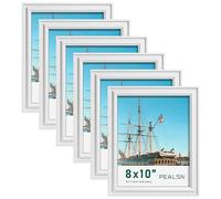 PEALSN Lot de 6 cadres photo de 20,3 x 25,4 cm - Affichage photo de 12,7 x 17,8 cm avec passe-partout ou 20,3 x 25,4 cm sans passe-partout - Cadre photo pour montage mural ou pose sur table - Grain de