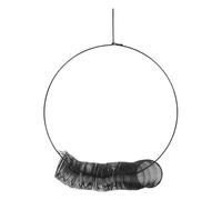 Peanut Bird Feeder Hanging Wreath Feeder Wreath Round Squirrel Proof Bird Feeders Round Metal Whole Wild Bird Feeder Metal Hanging Feeder for Outdoor Birds and Squirrels Feeding (Black)
