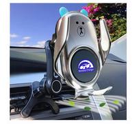 Peanutech Support de téléphone pour chargeur sans fil de voiture avec clip rotatif pour grille d'aération - Ours mignon pour iPhone 14, 13, 12, 10, 14, 13, 12, 11 Pro Xs, Samsung Galaxy S22 Ultra S21