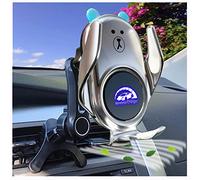 Peanutech Support de téléphone pour chargeur sans fil de voiture avec clip rotatif pour grille d'aération - Ours mignon pour iPhone 14, 13, 12, 10, 14, 13, 12, 11 Pro Xs, Samsung Galaxy S22 Ultra S21