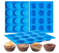 PeanutMold CLUEWR Lot de 3 moules à beurre d'arachide, 12 cavités en silicone anti-adhésif pour bombes de graisse