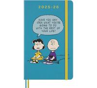 Peanuts Agenda Hebdomadaire 2025 2026, Agenda 2025-2026 18 Mois Avec Couverture Rigide, Fermeture Élastique Et Autocollants Thématiques, Format Large 13 X 21 Cm