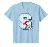 Peanuts Baseball Snoopy Swing Varsity Comics Sports Classique T-Shirt, Enfant, Bleu Céleste, 12 Ans