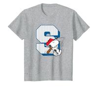 Peanuts Baseball Snoopy Swing Varsity Comics Sports Classique T-Shirt, Enfant, Gris Chiné, 12 Ans