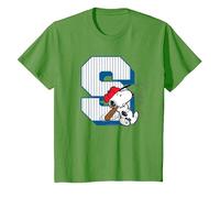 Peanuts Baseball Snoopy Swing Varsity Comics Sports Classique T-Shirt, Enfant, Herbe, 8 Ans