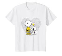 Peanuts Charlie Brown Snoopy Dot Heart T-Shirt, Enfant, Blanc, 12 Ans